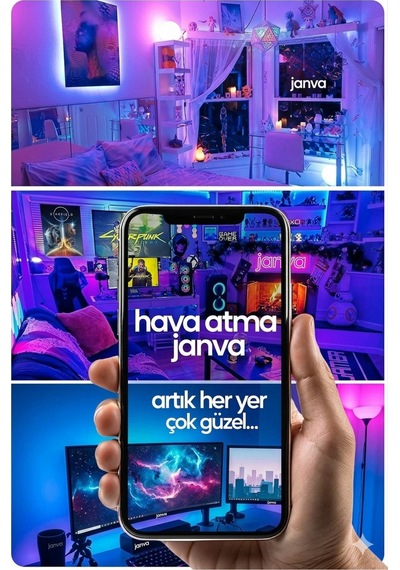 10 Mt Akıllı Led Işık Bluetooth Telefon Kontrolü Su Geçirmez Sese Duyarlı Ev Bahçe Aydınlatma Süsü Çok Renkli