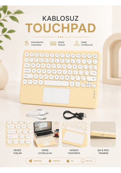 Kablosuz Touchpad Tüm Cihazlarla Uyumlu Çok Renkli