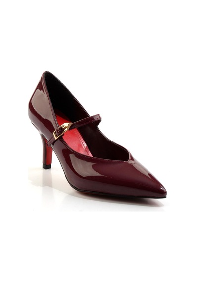 Bambi Bordo Kadın Klasik Topuklu Ayakkabı K01231405298 Bordo