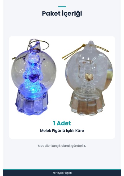 Melek Figürlü Işıklı Küre Karışık