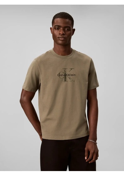 Calvin Klein Ss 20s Ez Distressd, Ldy Kahverengi Erkek T-shirt