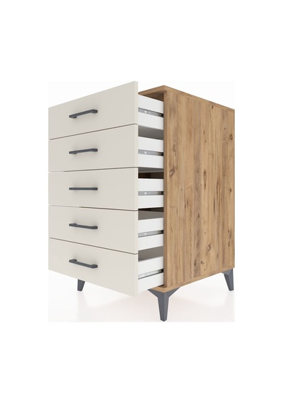 Kronos Komodin 5 Çekmeceli 60x59x96 Çam-aytaşı Çam