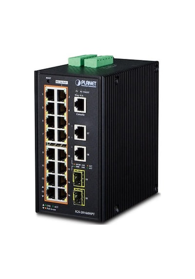 Planet Pl-ıgs-20160hpt 16 Port Gigabit Poe+ 2 Port Gigabit 2 Port Sfp 320w Poe Endüstriyel Switch
