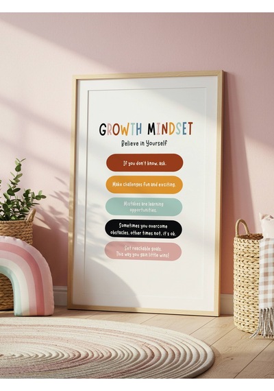 Growth Mindset Dijital Baskı Poster Çerçevesiz