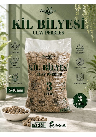 Kil Bilyesi Orkide Yetiştirme Ortamı 5-10 Mm 3 Litre 3 L