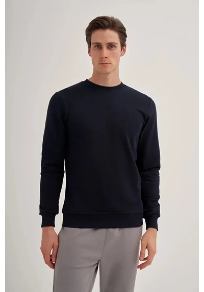 Cazador Slim Fit Mevsimlik 3 İplik Pamuk Karışımlı Sweatshirt-56100 Lacivert