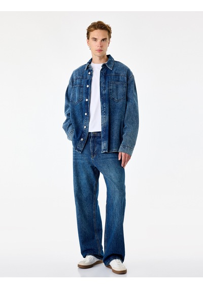 Koton Trousers Koyu İndigo 7wam40072nd