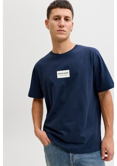 Jack & Jones Jjfrank Erkek Tişört Bisiklet Yaka Kısa Kollu Lacivert