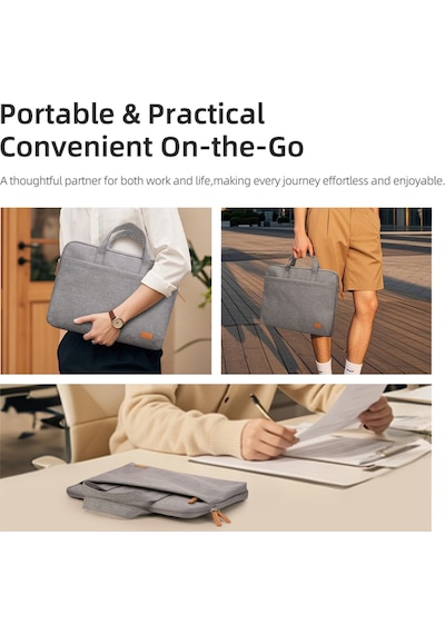 Su Geçirmez Kumaş 14.9 Inc Uyumlu Laptop Notebook El Çantası Gri GRİ