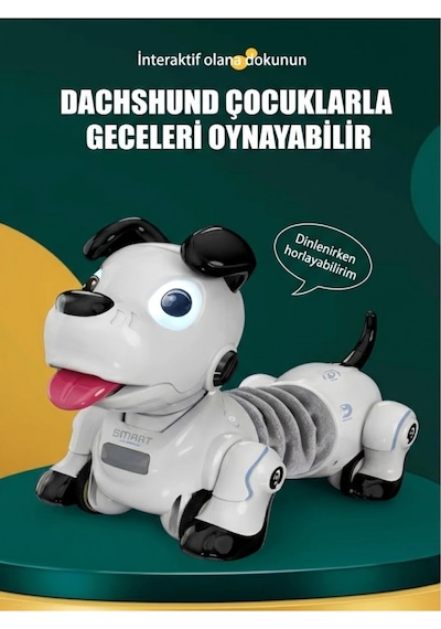 Uzaktan Kumandalı Akıllı Robot Sosis Köpek - Sensörlü, Takip Modlu, Uzayabilen Eğitici Oyuncak Çok Renkli