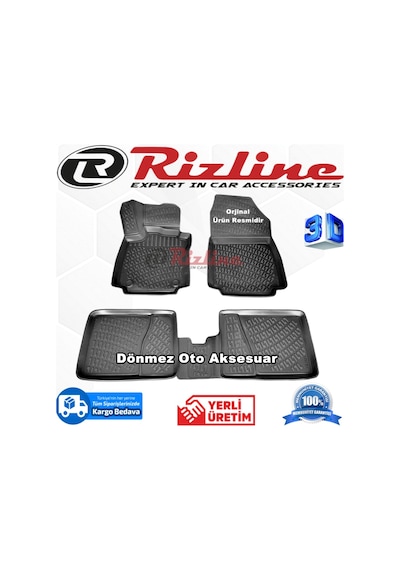 Renault Symbol 3D Paspas Havuzlu Siyah 2008-2013 Arası Rizline N11.32316