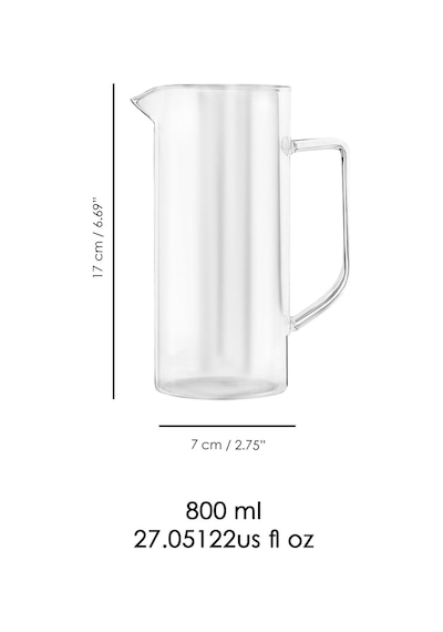 Ateşe Dayanıklı Borosilikat Cam Sürahi Detoks Bitki Çayı Büyük Boy Kahve Cezvesi 800 Ml