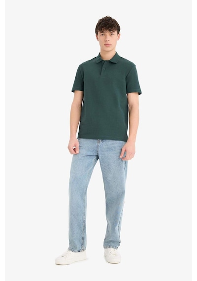 DeFacto Regular Fit Polo Yaka Dokulu Basic Düz Kısa Kollu Tişört B4939AX25SMGN715