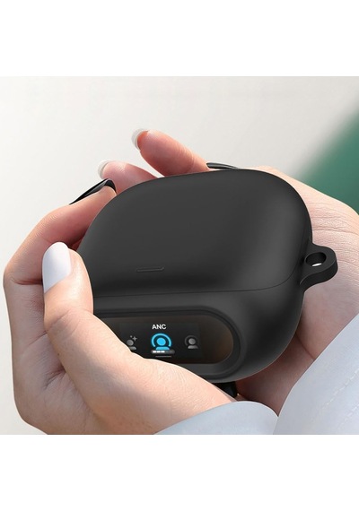 Caseonn Anker Soundcore Liberty 5 Pro Kılıf Askı Aparatlı Mat Silikon Beyaz