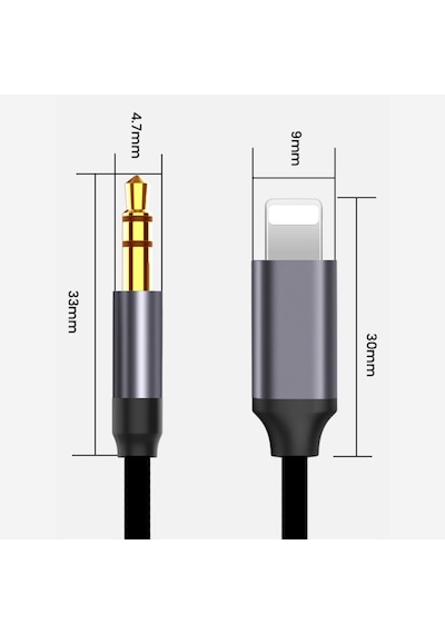 Buffer İphone Lightning Aux Araç Dönüştürücü Ses Kablosu 35 Mm Jack Girişli 11