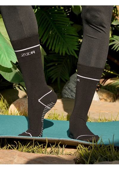 Zoor 2'li Siyah Kaydırmaz Silikonlu Taban Nefes Alan Premium Pilates, Yoga, Fitness, Koşu Sporcu Çorap