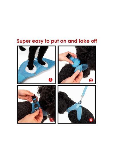 Air-mesh Küçük Ve Orta Irk Kedi Köpek Göğüs Tasması - Yumuşak, Nefes Alabilir, Dayanıklı Mavi, 2xs Çok Renkli