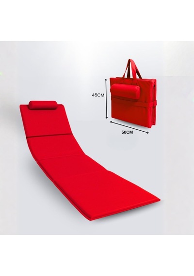 Ecm Proger Taşınabilir Katlanır Çanta Şezlong Minderi Kırmızı 190x50 Cm Diğer