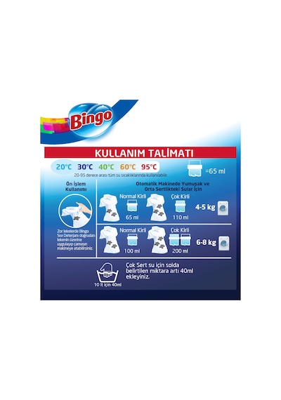 Bingo Beyazlar ve Renkliler İçin Beyaz Sabun Kokulu Sıvı Çamaşır Deterjanı 3 x 2600 ML