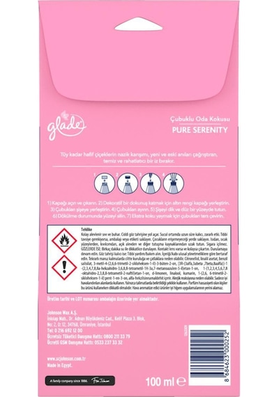 Glade Çubuklu Oda Kokusu Pure Serenity 100 Ml Pudra