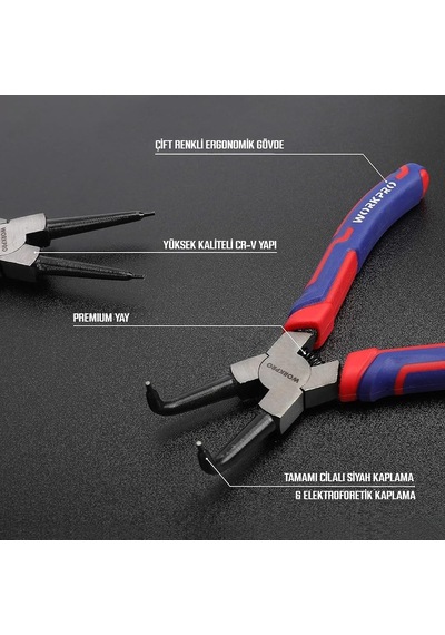 Wp231153 Profesyonel Dış Segman Pensesi, 180mm, Cr-v Çelik, Eğri Uçlu, Yaylı Diğer