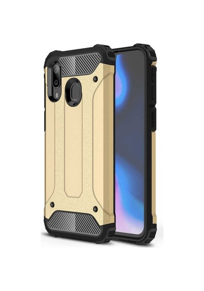 Noktaks - Samsung Galaxy Uyumlu A40 - Kılıf Çift Katman Zırh Tank Crash Military Kapak - Rose Gold