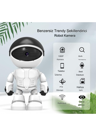 Qasul 1080p Kablosuz Robot Görünümlü Bebek/evcil Hayvan / Hırs...