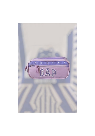 Unisex Gap Kids 3 Bölmeli Kalem Çantası - Lila Çok Renkli