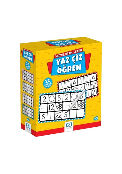 Ca Games Yaz Çiz Öğren 3+ Yaş Ve Üzeri Çocuklar İçin 12 Parçalı Eğitici Etkinlik Oyunu