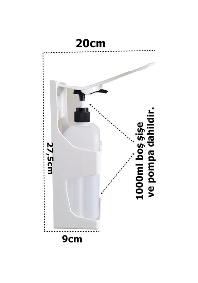 Dezenfektan Dispenseri Kol ile Kullanım 1000Ml Kapasite Şişe Dahi