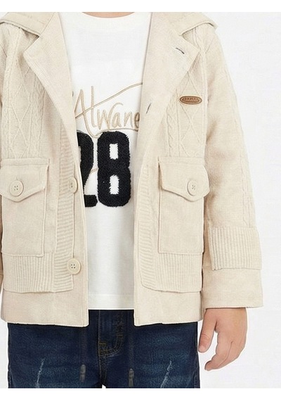 Xo Kids Erkek Çocuk 3lü Alt Üst Takım 2-5 Yaş 12202 Ekru - Lacivert