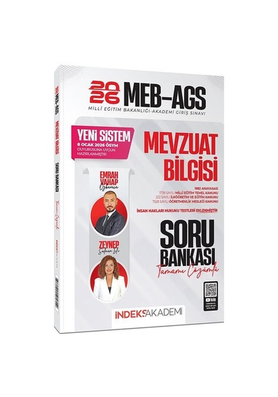 Yeni Ags Sistemi - İndeks Akademi 2026 Meb-ags Mevzuat Bilgisi Soru Bankası Çözümlü - Emrah Vahap Özkaraca, Zeynep Salman İçli İndeks Akademi Yayıncılık