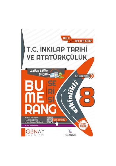 8. Sınıf Bumerang Etkinlikli T.C. İnkılap Tarihi Ve Atatürkçülük  -  Emre Tezcan  -  Günay Yayıncılık