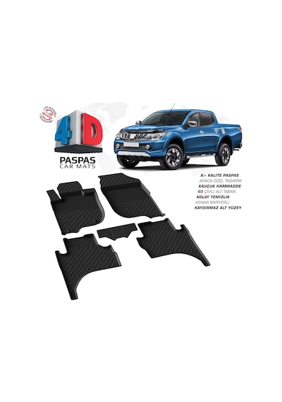 Mitsubishi L200 4d Araca Özel Havuzlu Kauçuk Paspas 2015 Üzeri