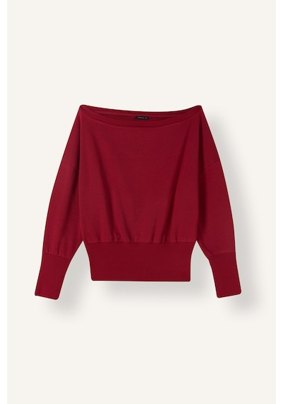 Defacto Loose Fit Geniş Ribanalı Omzu Açık Basic Sweatshirt I4990ax26aubr466 Bordo-br466