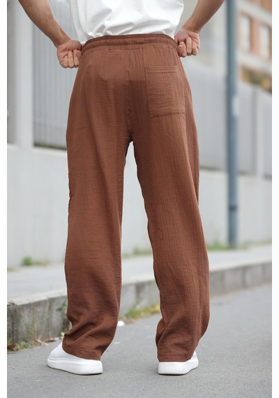 Madmext Kahverengi %100 Pamuklu Rahat Kesim Erkek Pantolon E6562