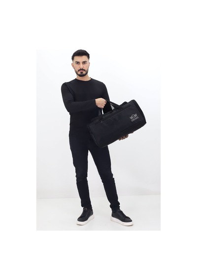 Probag Siyah Spor Ve Seyahat Çantası Ayakkabı Bölmeli, Su Geçirmez, Omuz Askılı Antrenman Çantası Siyah