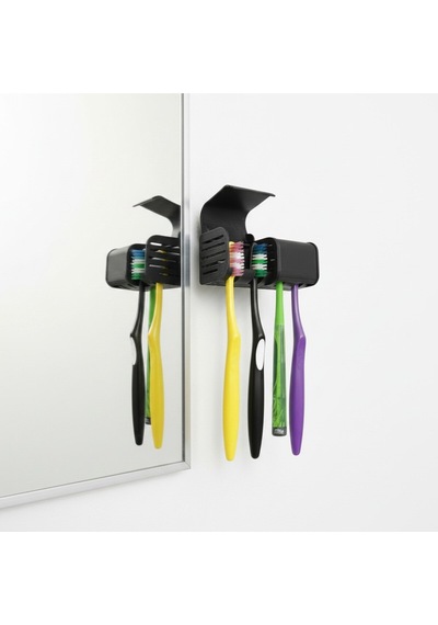 Siyah Kendinden Yapışkanlı Hijyenik Diş Fırçası Asacağı Askılığı Askılık Diş Fırçalık Banyo Organizer