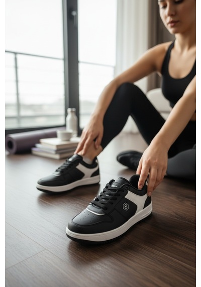 Enoch Kadın Günlük Sneaker Modern Tasarım Konforlu Yürüyüş Spor Ayakkabı Siyah Beyaz Enoch Kadın Günlük Sneaker Modern Tasarım Konforlu Yürüyüş Spor Ayakkabı Siyah Beyaz