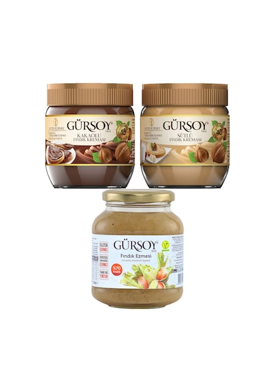Gürsoy Kakaolu Fındık Kreması 400 Gr Sütlü Fındık Kreması 400 Gr Fındık Ezmesi 320 Gr