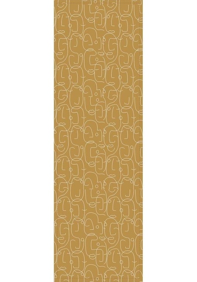 Sarı Soyut Desenli Premium Masa Örtüsü Runner Rnr035n11