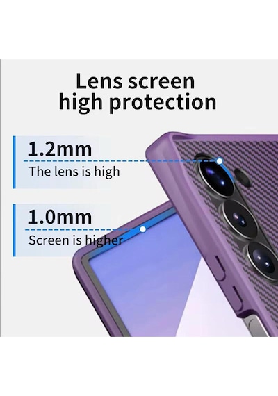 Teleplus Samsung Galaxy Uyumlu Z Fold 5 Kılıf Karbon Fiber Magsafeli 360 Dönerli Standlı Alp Kapak
