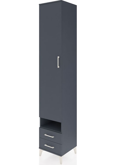 Hyperion Dolap 6 Raflı 2 Çekmeceli Tek Kapaklı 44x44x243 Antrasit-antrasit Antrasit