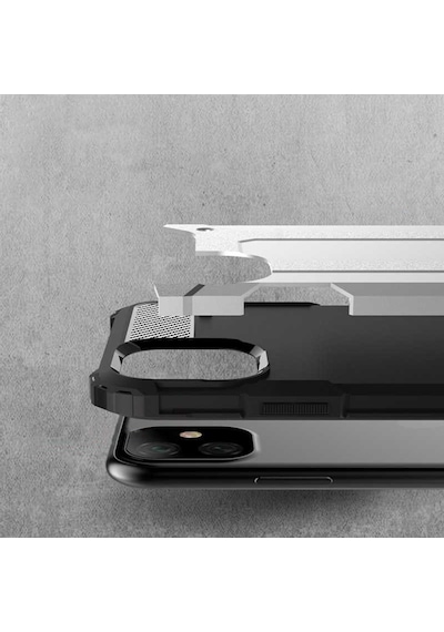 Noktaks - Apple Uyumlu iPhone 11 - Kılıf Çift Katman Zırh Tank Crash Military Kapak - Mavi