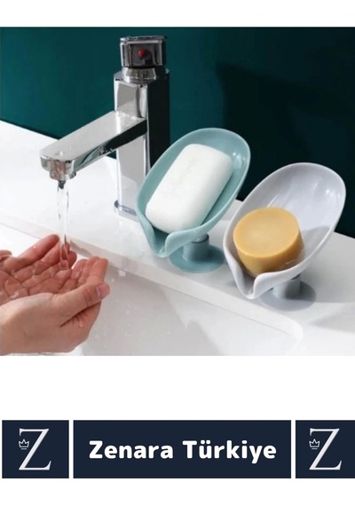 Banyo Mutfak Lavabo Sabun Montajsız Giderli Küflenme Kuruma Koku Önleyen Vantuzlu Sabunluk 2 Adet Çok Renkli