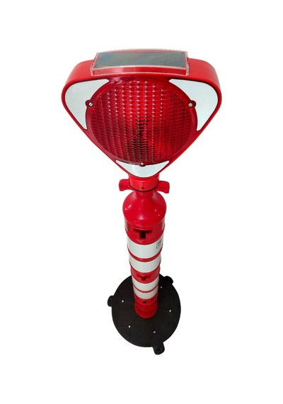 Solar Üçgen Flaşörlü - Plastik Ağırlıklı Yol Dikmesi Seti 11x148 Cm-478