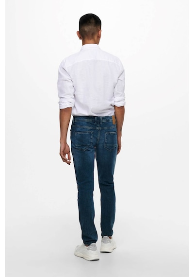 Only & Sons Erkek Onscaiden Slim Fit Keten Gömlek 22012321 Beyaz