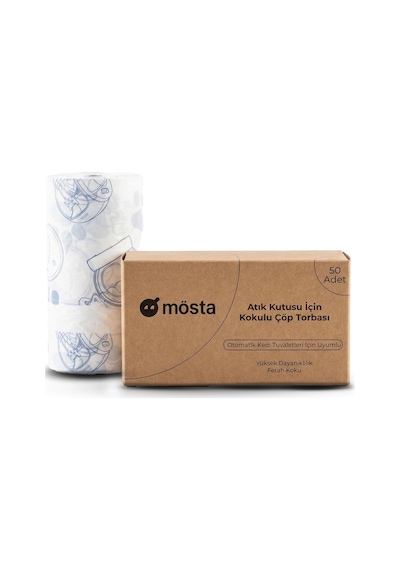 Çöp Torbası - Akıllı Kedi Tuvaletleri İle Uyumlu Kokulu & Büzgülü Çöp Torbası - Ubpet C10 Pro Ve Ubpet C20 Uyumlu - 4 Litre Hazne - 50 Adet