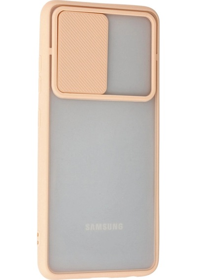 Samsung Galaxy A52 Kılıf Palm Buzlu Kamera Sürgülü Silikon - Pembe