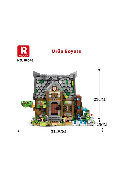 Reobrix 66045 Değirmen Evi Yaratıcı Yapı Blok Seti Building Blocks Europen Century Mill House - 1873 Parça